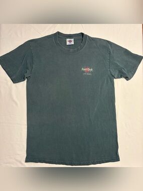 Faded Dark Green Vintage Hard Rock Hotel T-Shirt, Washed Out Aesthetic